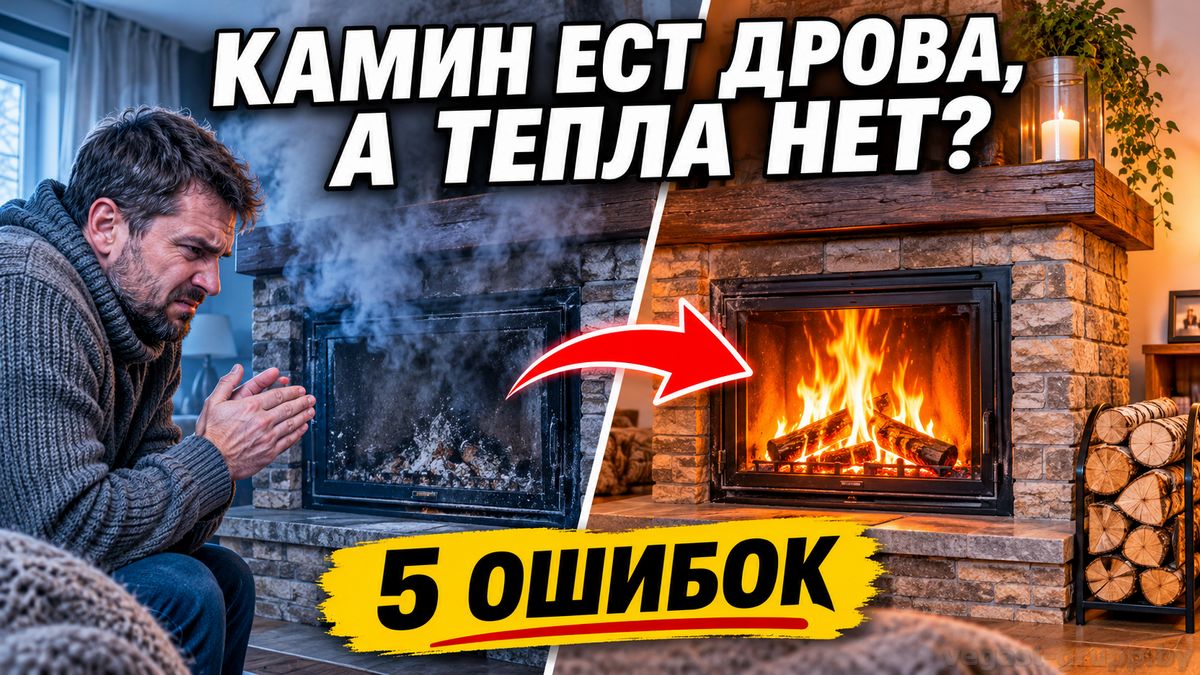 Эффективность сжигания дров в камине